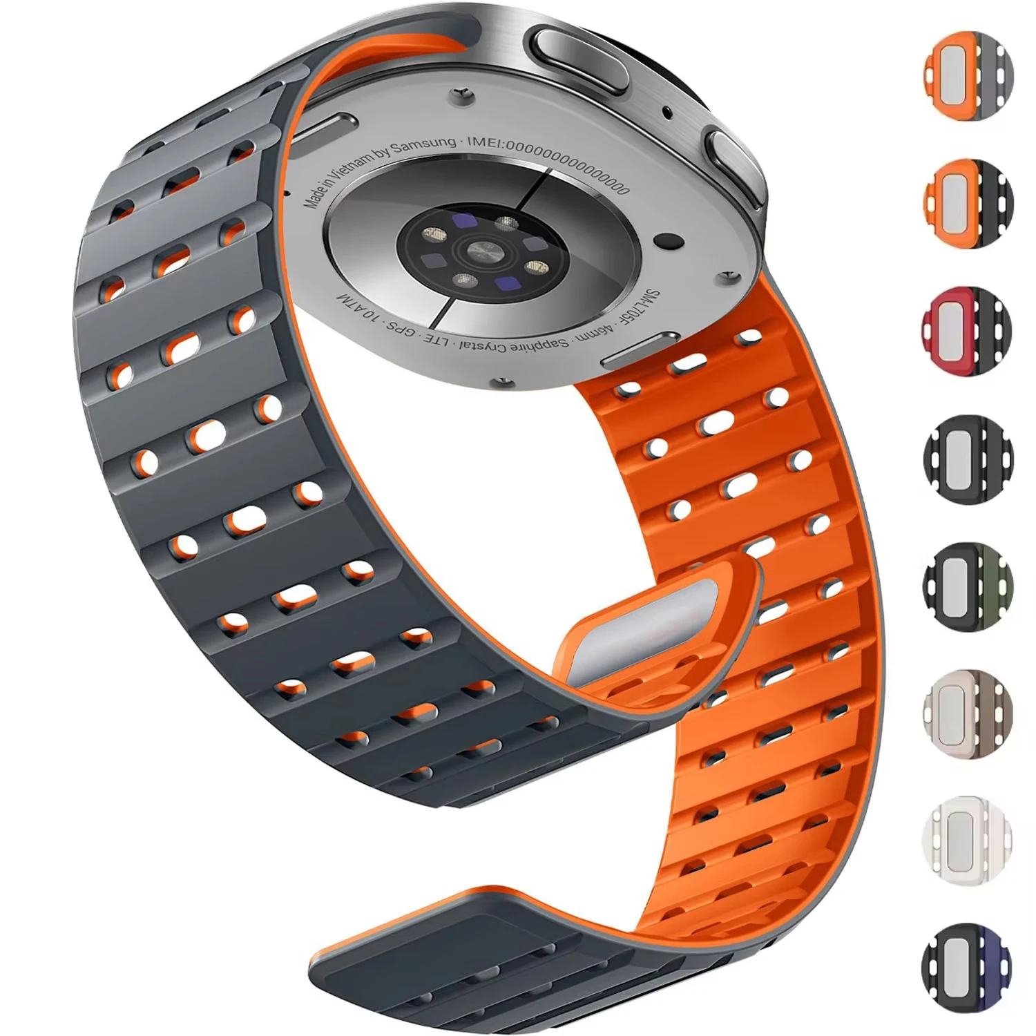 Magnetic Silicone Sport Loop Strap with Curved End and No Gaps