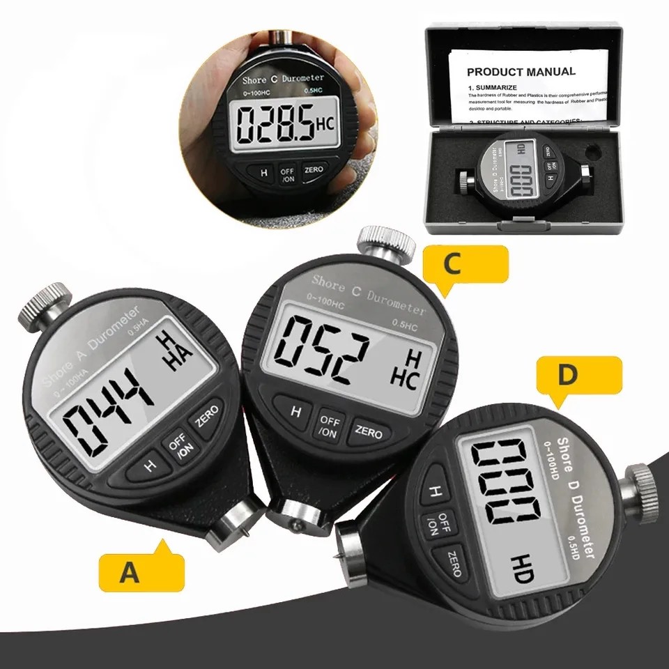 Shore D Duromètre Numérique 0-100HD Avec Grand écran LCD En