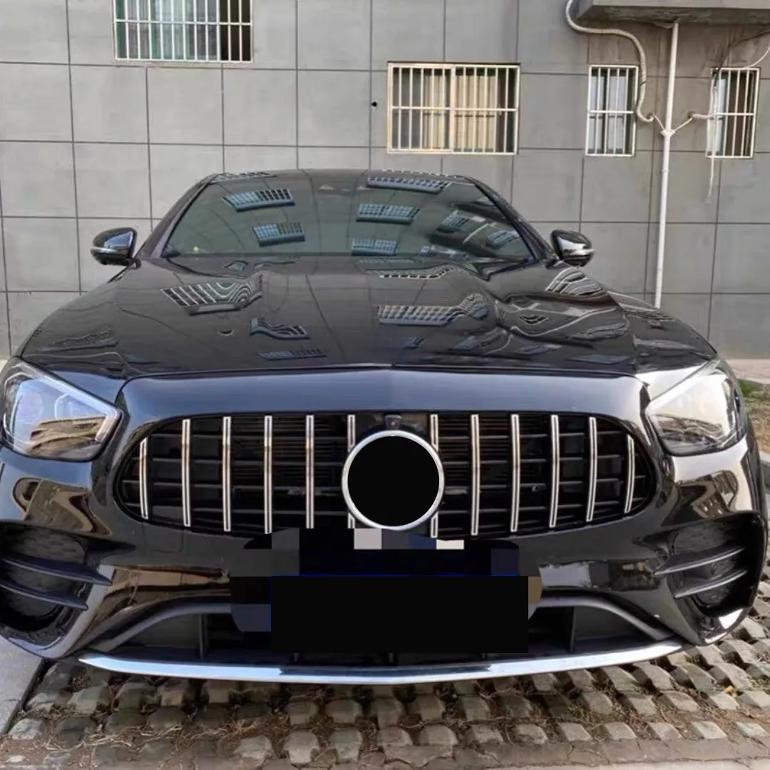 메르세데스 벤츠 E클래스 W213 2021-2023 E260 E300 GT 스타 스타일 튜닝 마스크 그릴 인렛 그리드 메쉬용 스포츠 프론트 범퍼 그릴