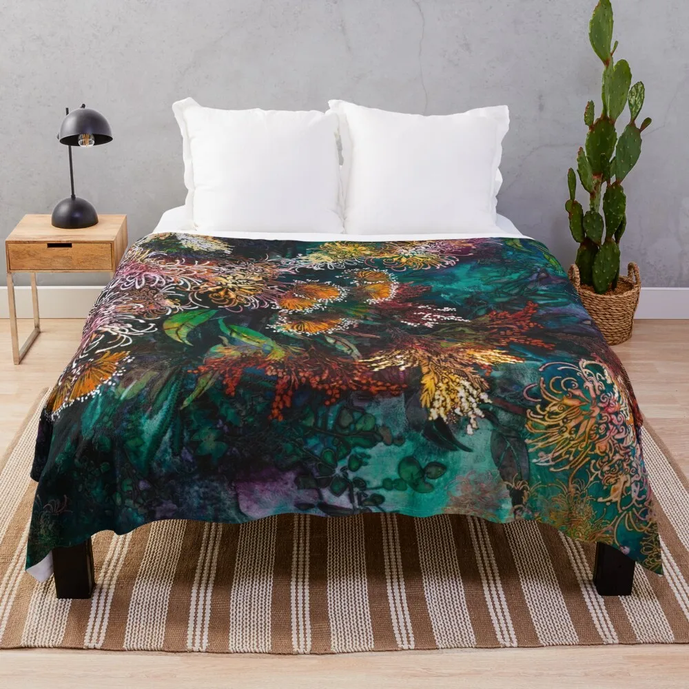 

Grevillea Glow Throw Blanket Luxury Thicken Dorm Room Essentials Blankets