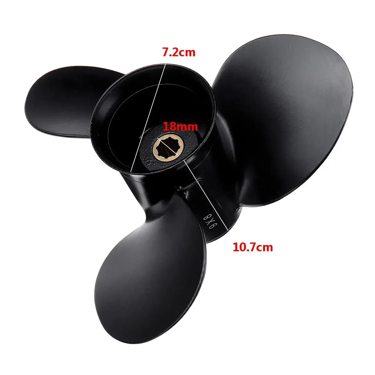 thumbnail image 2 of Captain Propeller 9x8 Aluminum Prop For Mercury 6-15HP Outboards (8-Tooth Spline, Right Rotation) 2 of 13