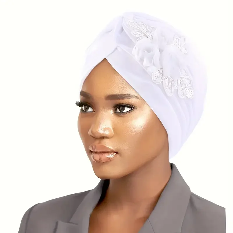 3 Pieces Turban Head Wrap Flower 20s Fascinator Hats