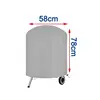 210D Outdoor Grey Waterproof BBQ Cover,Heavy Duty Protective Grill Cover Fire Pit Stove Round Gas Charcoal Electric BBQ Cover 3