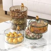 Household living room candy box, high-end light luxury, transparent dried fruit plate, nut snack storage box 2