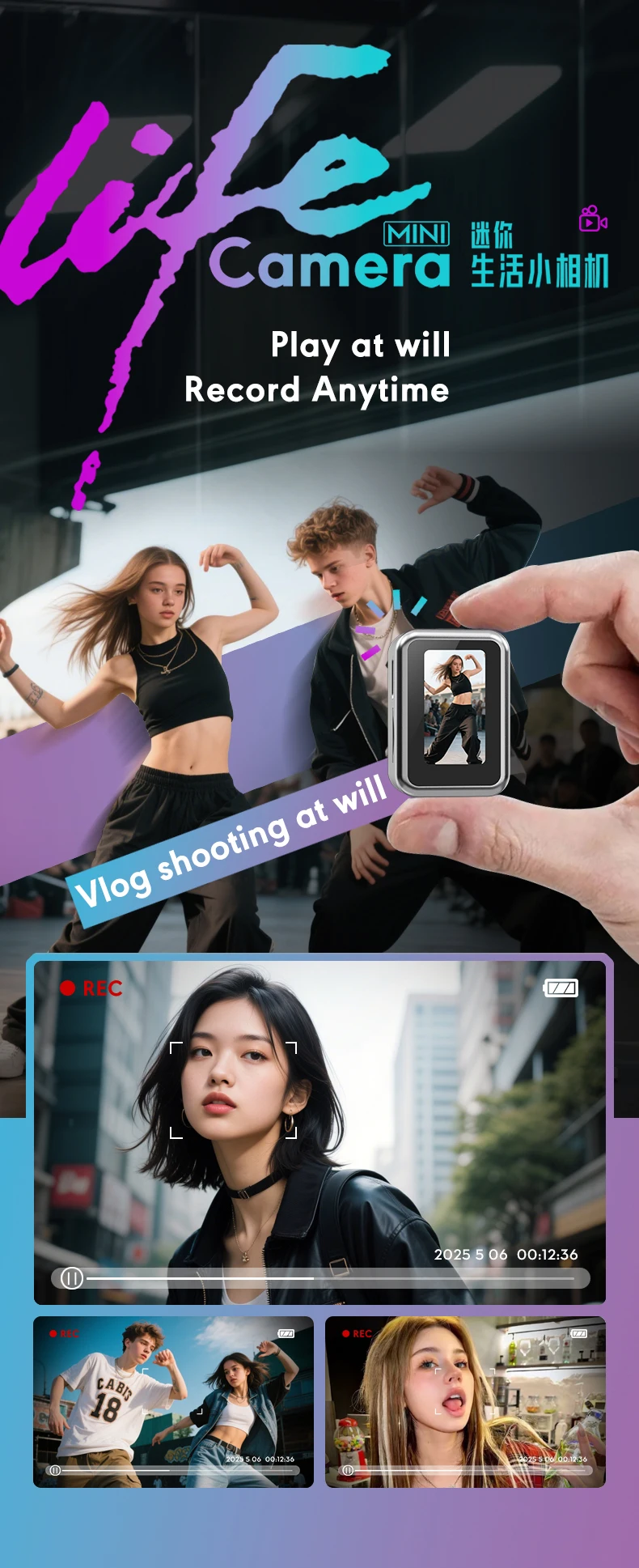 Keychain Camera Mini Support TF Card With Display Tiny Cameras Digital Camera fo