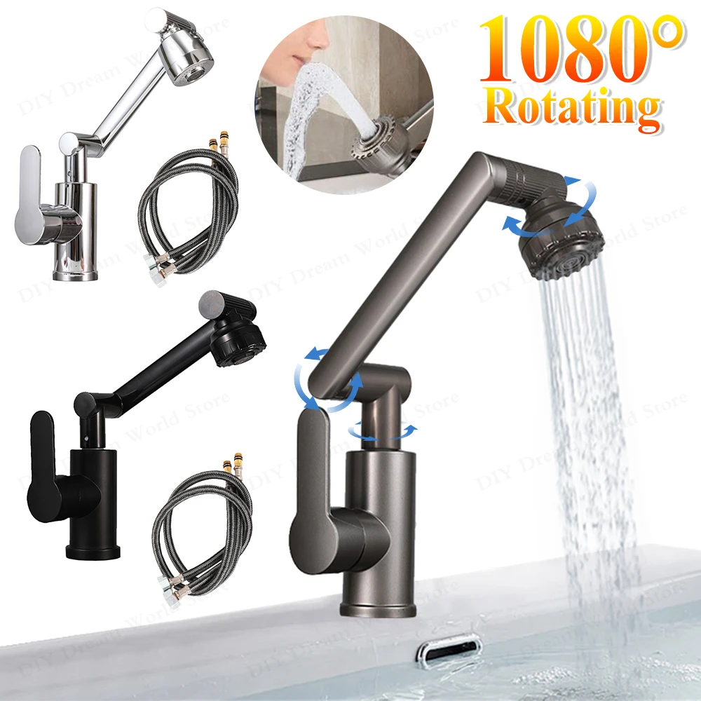 1080 Degree Water Faucet Extender Multifunctional Swivel Robotic Arm Water Filter Water Tap Extension Water Tap Bubbler Sink Fit 2