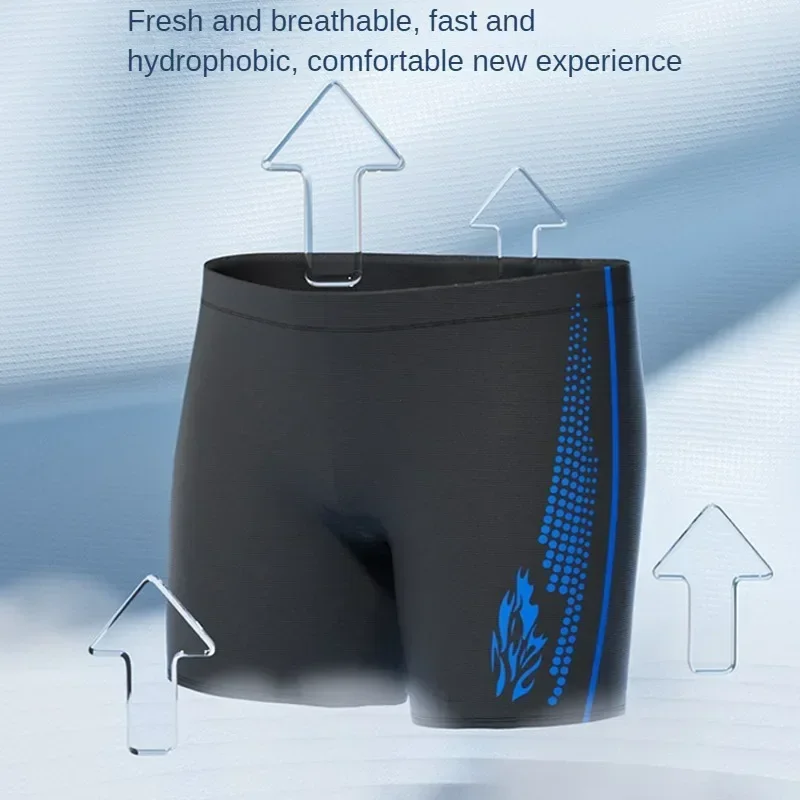Swim Trunks Swim Shorts Men's High-waisted Breathable Swim Trunks Quick-dry Adult Swimwear Comfortable Lining For Pool Hot Spring