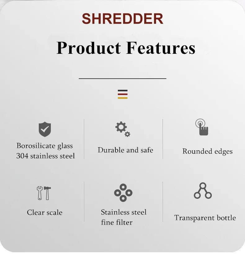 Description Picture 3 of itemTransparent Glass Oil Filter Pot with Scale Kitchen Oil Separator Storage Tank Fine Mesh Strainer Grease Container Home Gadgets