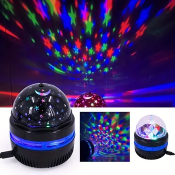 Magic Ball Star Projector Night Light Christmas USB Moon Lamp Auto Rotating LED Sky Galaxy Effect Room Decorations Ambient Light