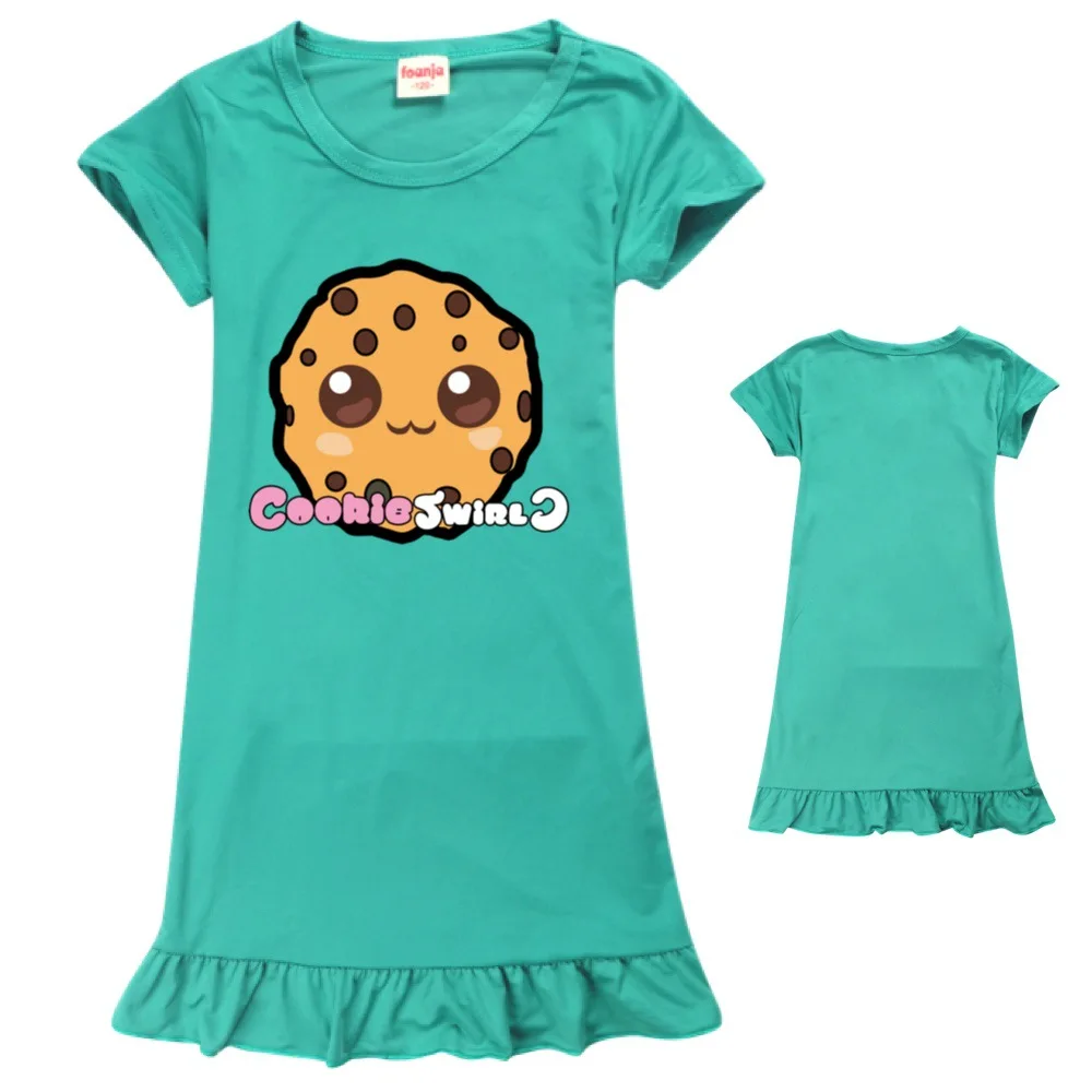 COOKIE SWIRL C 공주 원피스 패션, 여름 코튼 소녀 잠옷, 어린이 잠옷 잠옷, 어린이 잠옷