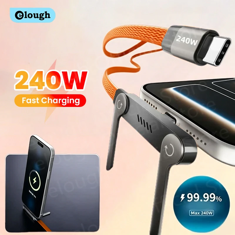2-in-1 240w Built In Phone Stand Charging Cable USB C thumbnail 7