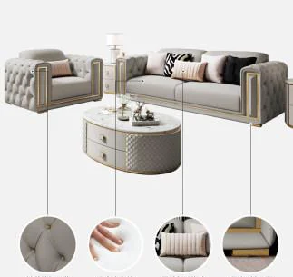 

High Quality Postmodern Sofa American style luxury Sofa modern leather small family living room combination furniture