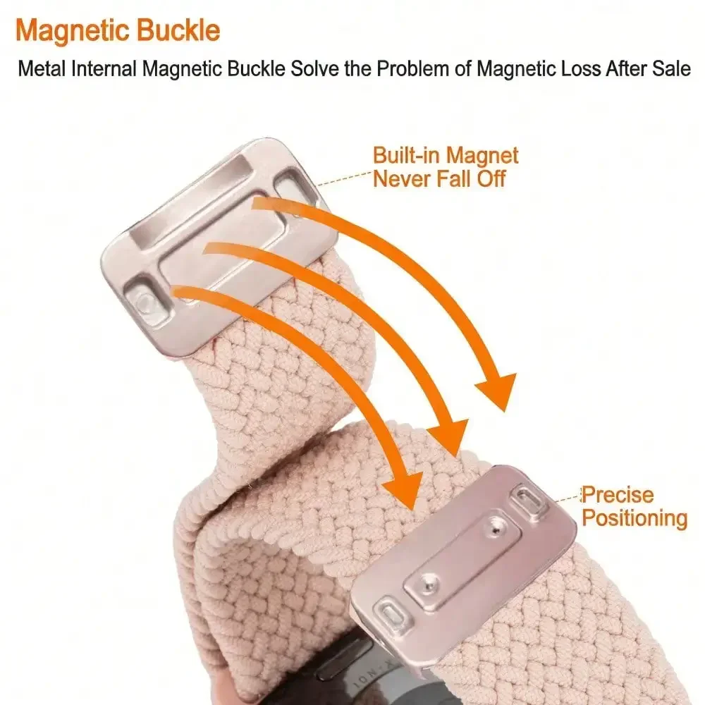 Braided Nylon Magnetic Buckle Adjustable Strap