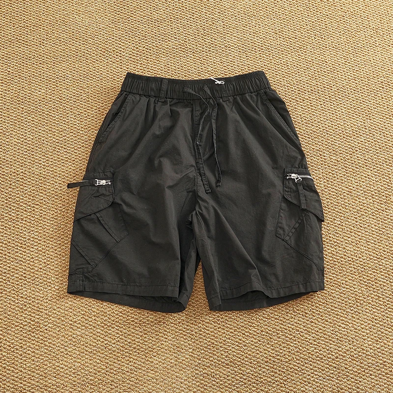 Çok cepli kargo şortları erkekler yaz aylarında Amerikan açık hava rahat gevşek moda pantolonları giyerler