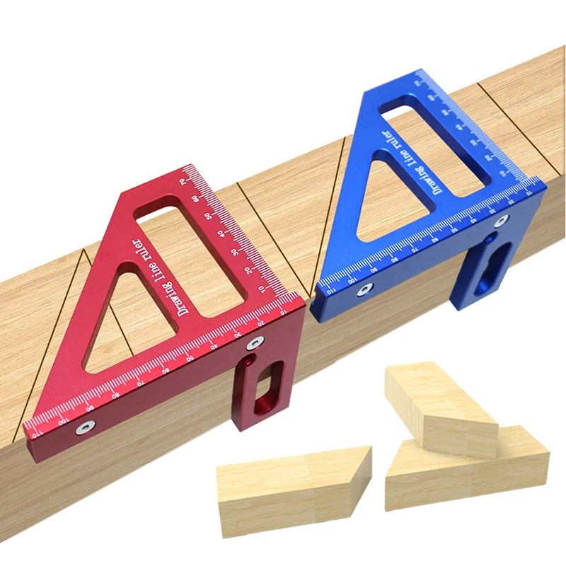 

Multi Angle Measuring Ruler Woodworking Square Protractor 45° 90° Miter Triangle-Ruler Utility Scribing Gauge Layout Measuring