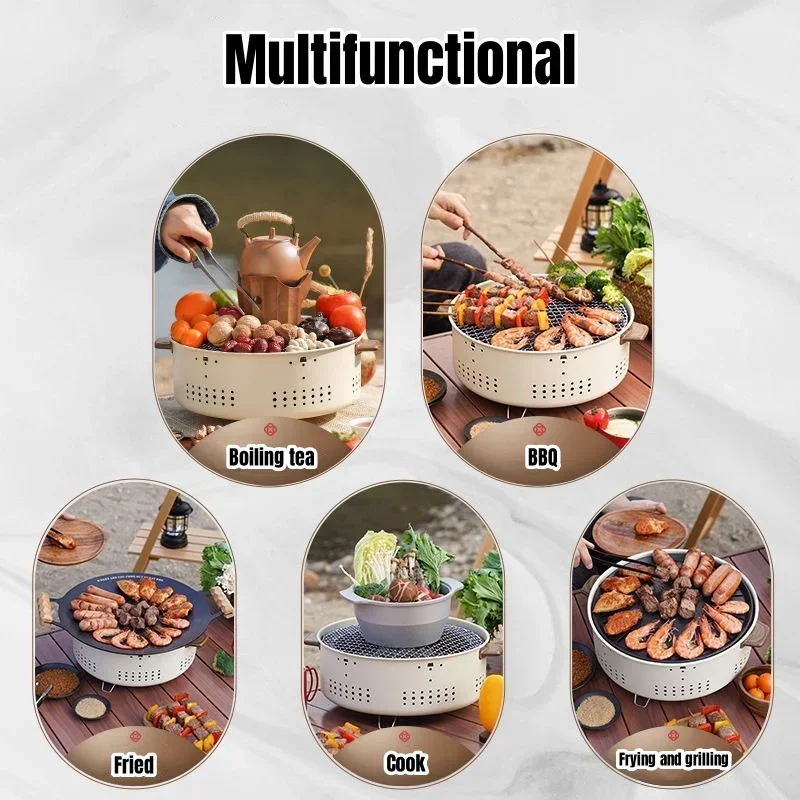 Portable Charcoal BBQ Grill – Stainless Steel Outdoor Camping Stove 2