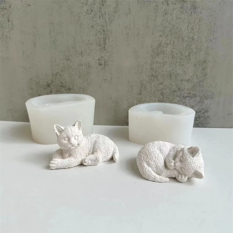 

3D Cute Small Cat Animal Silicone Candle Soap Mold Chocolate Clay DIY Crafts Molds Cake Decorating Tools Candle Making Supplies