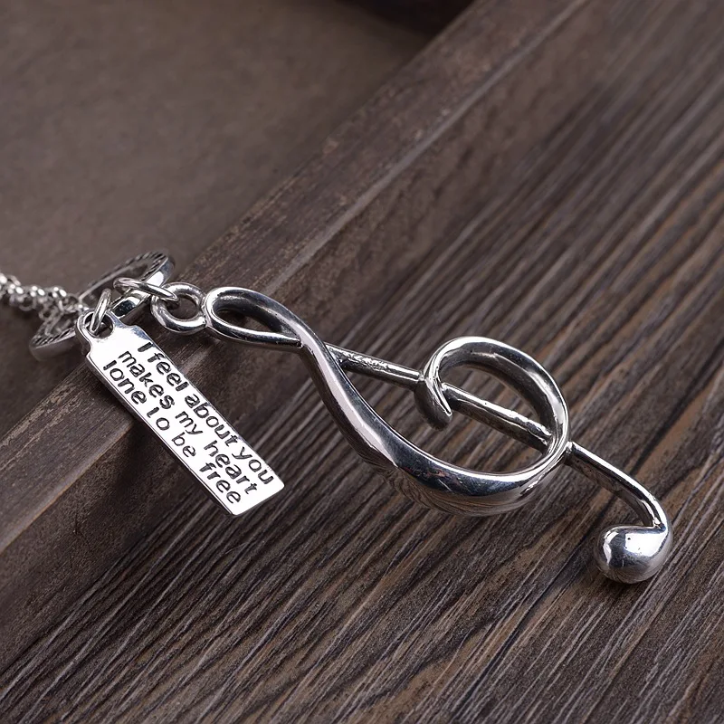 

Кулон FNJ в виде музыкальной ноты из серебра 925 пробы, подвески из чистого серебра S925 для изготовления ювелирных изделий для женщин и мужчин