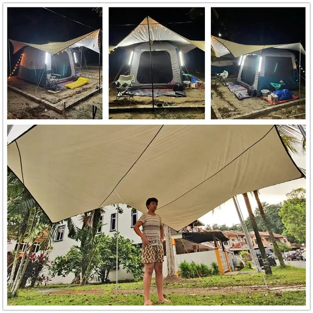 5.1×5.1m Large Waterproof Camping Tarp 2