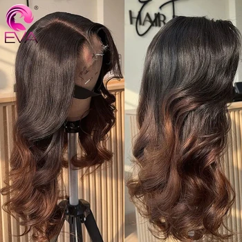 Hd Lace Highlight Body Wave 13x4 Lace Front Wigs Human Hair 9x6 Full Frontal Wig Ombre Colored Brown 13x6 HD Lace Frontal Wigs