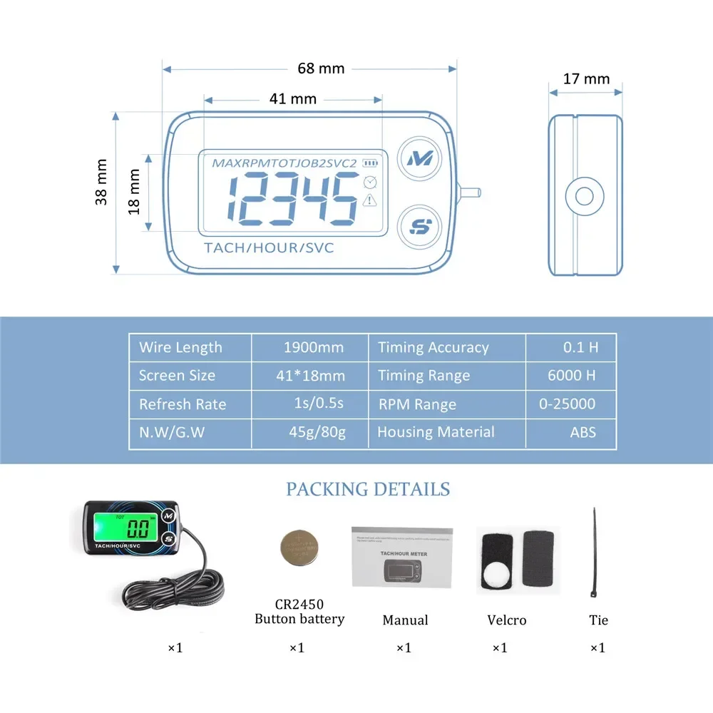 Tachometer Gauge Engine Tachometer Tachometer Meter Engine Hour Meter