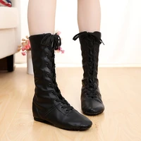 Free Shopping New PU Leather Long-barreled Belt High Modern Boots Jazz Dance Shoes 1