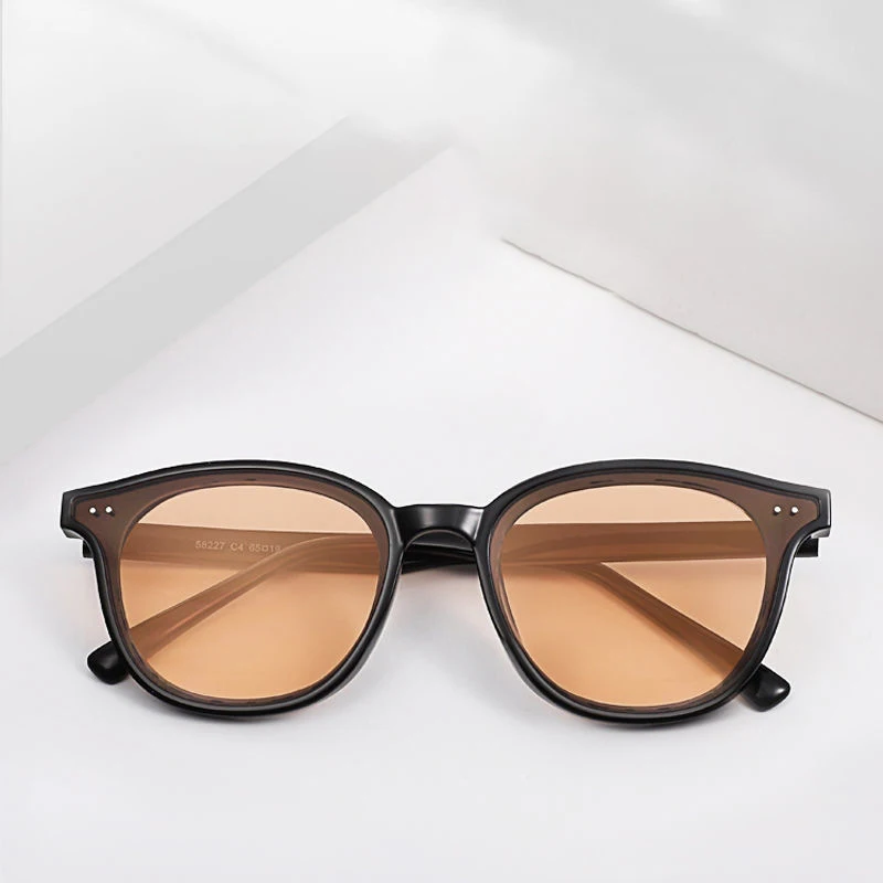 Retro Sunglasses For Woman Man Black Round Frame Sunglasses Trendy Styling Classic Design Minimalist Colorway Uv400 Eyewear