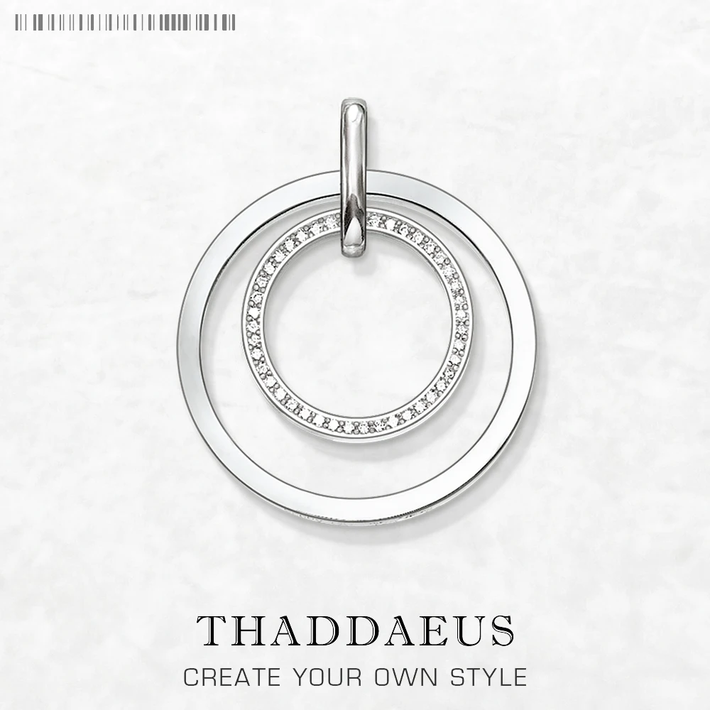 Pendant Circles Pave 925 Sterling Silver Accessories Gift For Women pendant necklace silver pendant