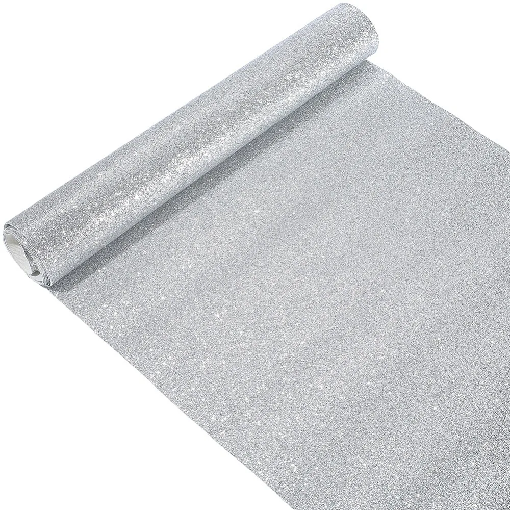 신발 가방 바느질 패치워크 DIY 공예 아플리케용 반짝이 PVC 가죽 원단 실버 1370x300x0.5mm