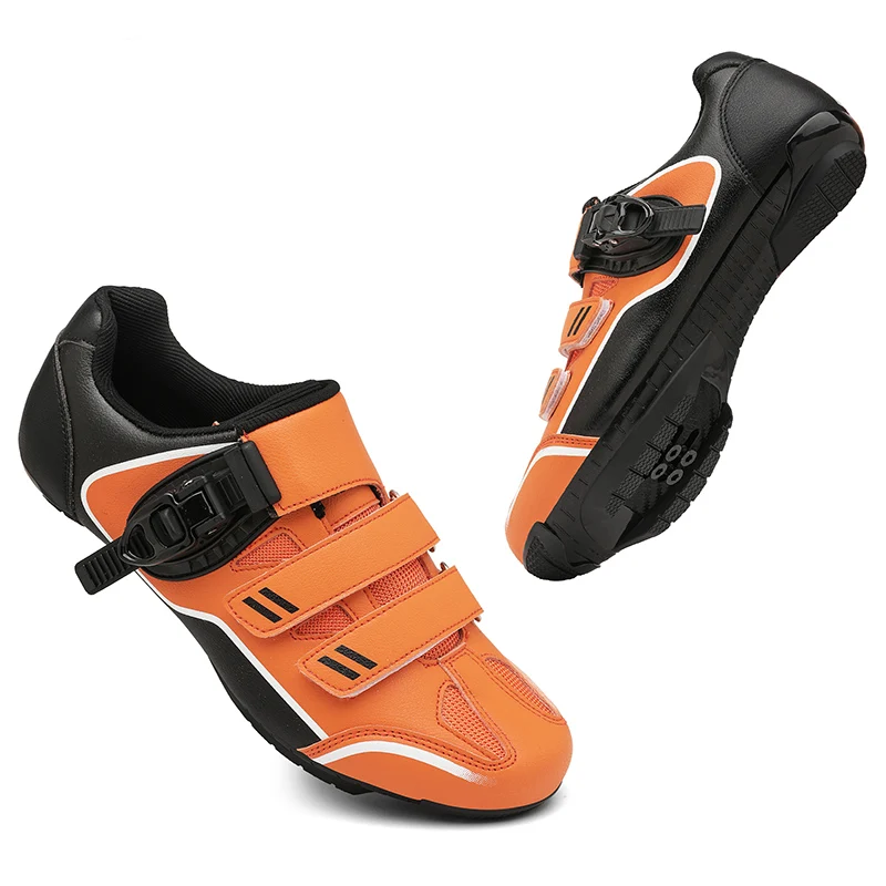 Luxury Brand Unisex Large Size 36-48 Cycling Sport Shoes Orange Men Bicycle Training Sneakers Unisex MTB Road Bike Shoes cycling shoes