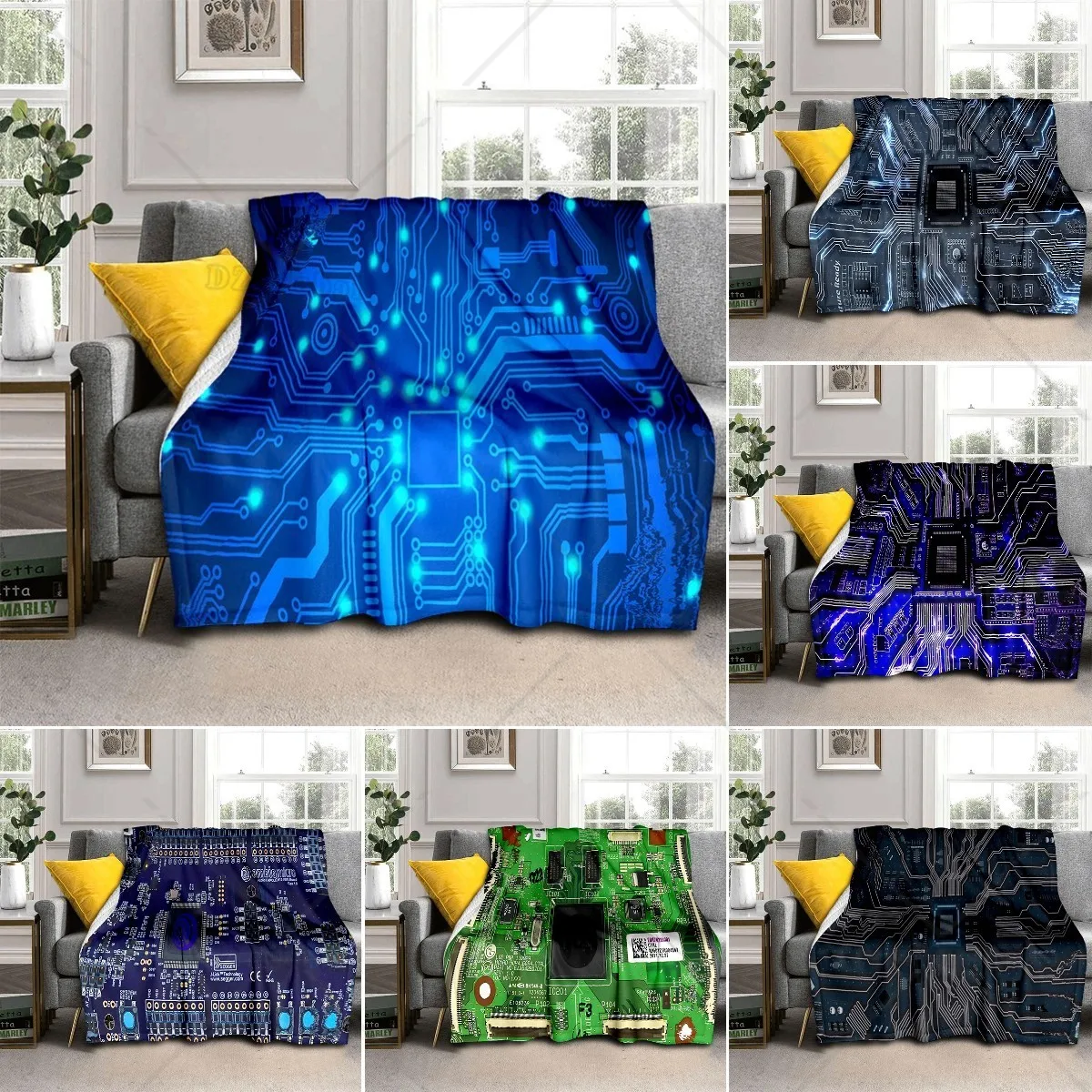 

Фланелевое Одеяло с электронными компонентами, флисовое покрывало большого размера для гостиной, дивана, супермягкое легкое теплое одеяло