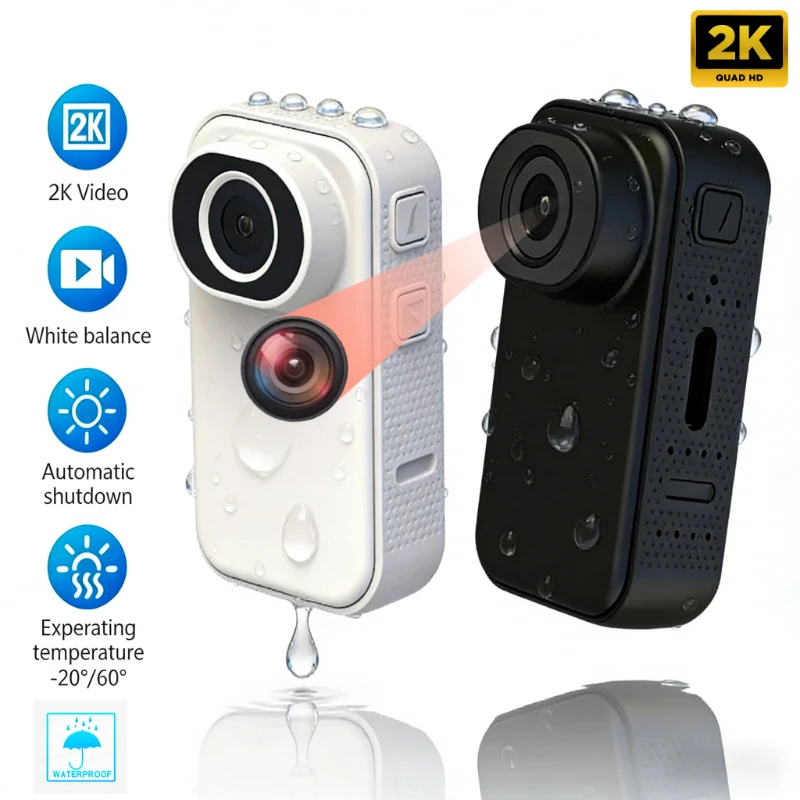 Caméra Action 4K 30fps Étanche avec Carte SD - Lot Noir/Blanc