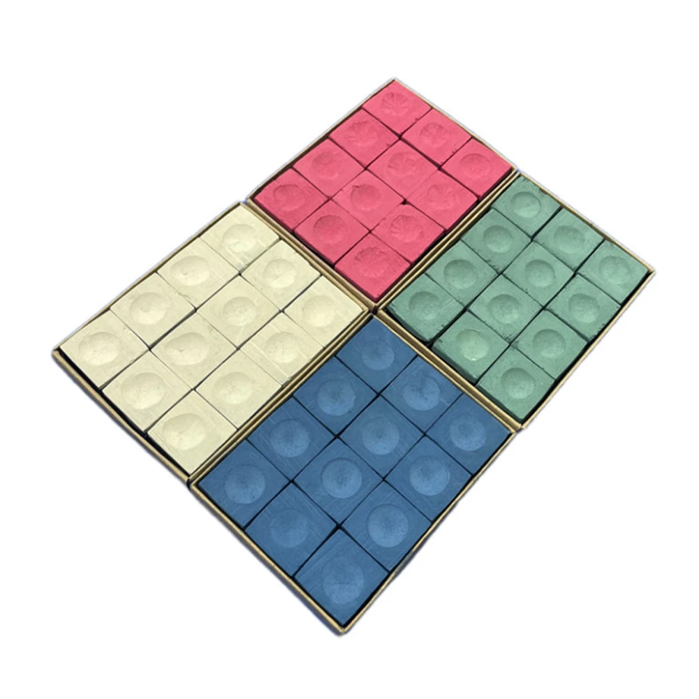 12PCS/Set High Quality Snooker Billiard Chalk Pool square Cue Chalk Oil Dry Billiard No-slip Chalk Table Chalk Competition