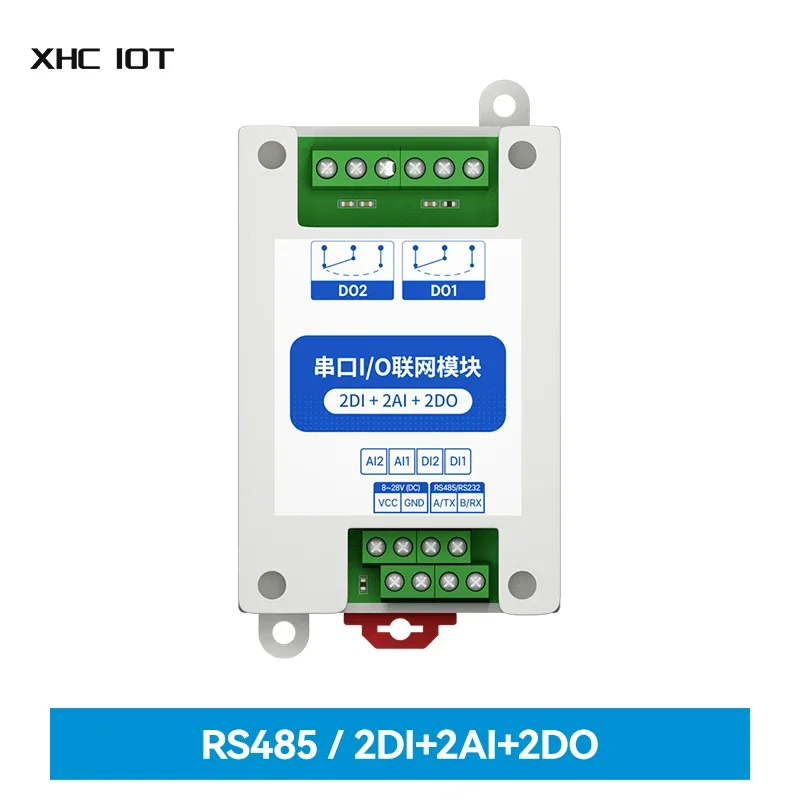 I/O Network Modules RS485 2DI+2AI+2DO ModBus RTU Serial Port for PLC/Touch Display 2 Switch Output Watchdog