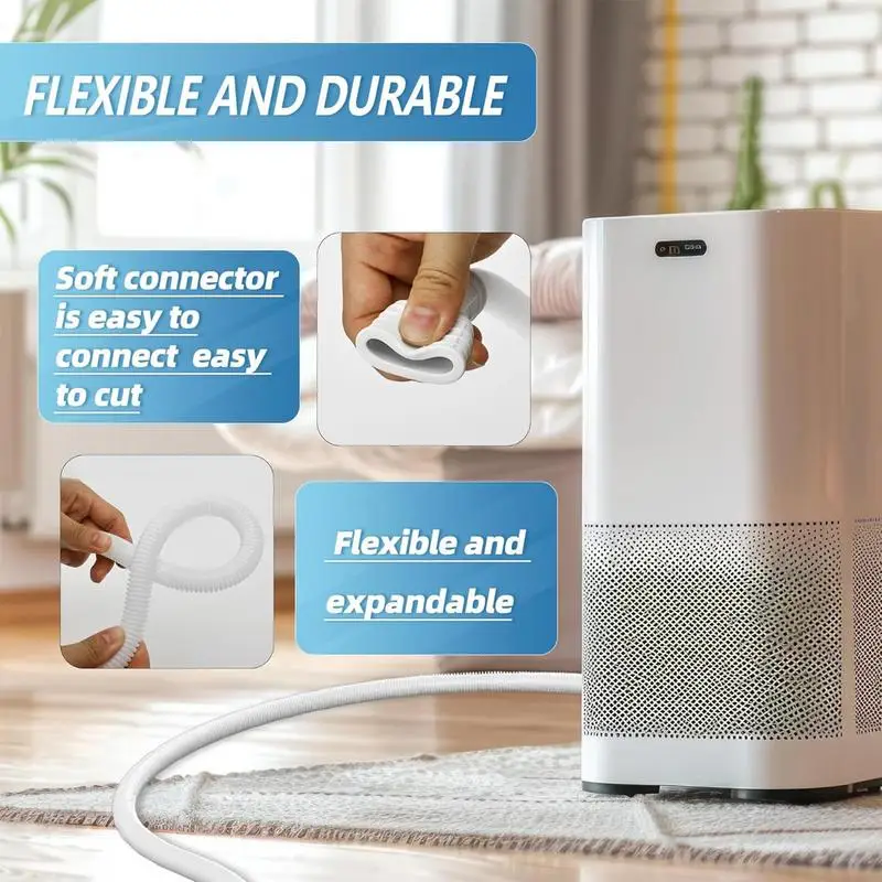3/4 m Dehumidifier Draining Hose Flexible Leakproof Draining Pipe With Connect Clamp Replacement Dehumidifier Attachment Parts