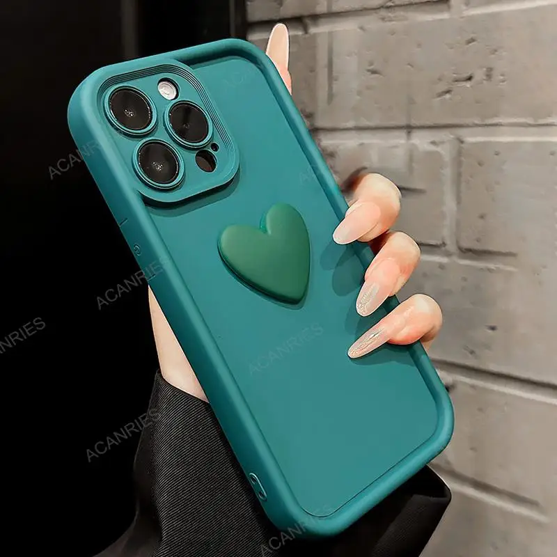 thumbnail image 1 of S 22 23 21 20 Cute 3d Love Heart Silicone Case For Samsung Galaxy S22 S21 S20 S23 Fe Ultra Plus 5g Women Matte Back Cover S20fe, 1 of 5