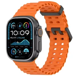 Ocean Silicone Strap with Metal Buckle - S11 - 10 - 46mm - 44 - 45 - 49 (Official orange)