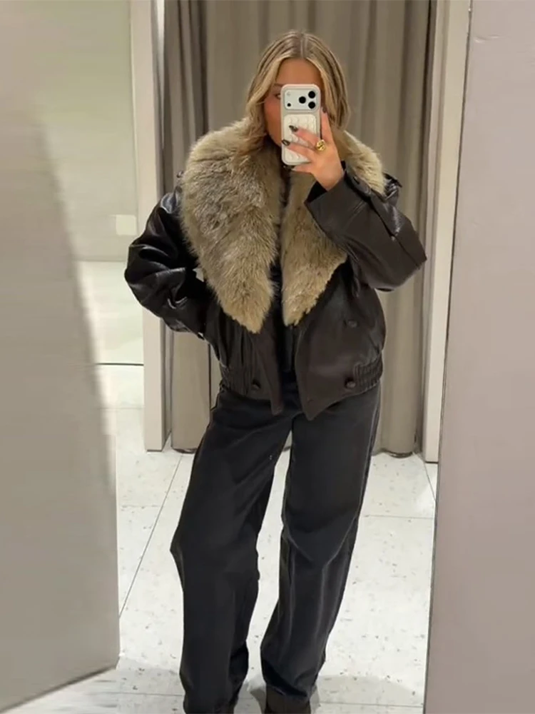 Winter Thick Warm Long Woolen Coats Female Casual Loose Double Breasted Streetwears Ladys Korean Black Outerwears