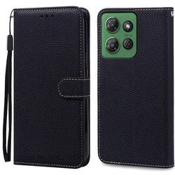 Leather Wallet Phone Case for Motorola Moto G Series (Black)