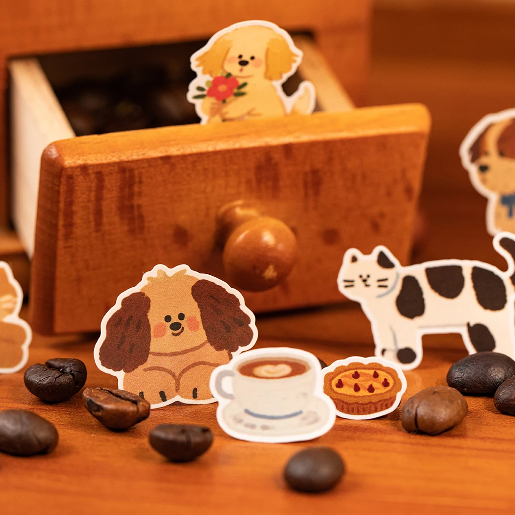 2sheets Small Daily Series Kawaii Cartoon Animal Die Cutting Stickers DIY Diary Scrapbook Aesthetics Stationery Stic