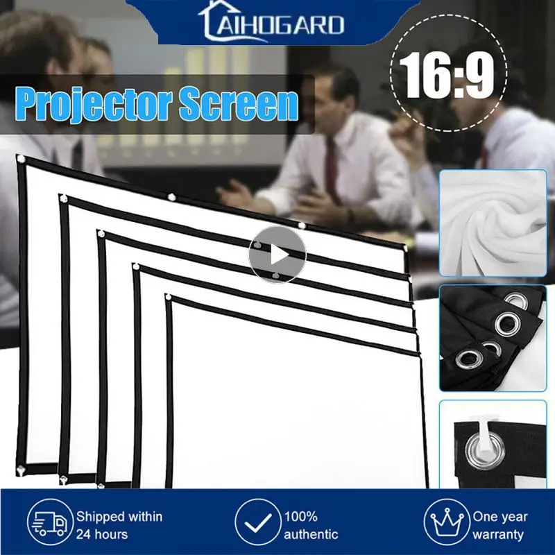 16:9 Projector Screen Fabric 100/120 Inch Screen Projection Portable Reflective Cloth Portable Home Projector Curtain For Xgimi