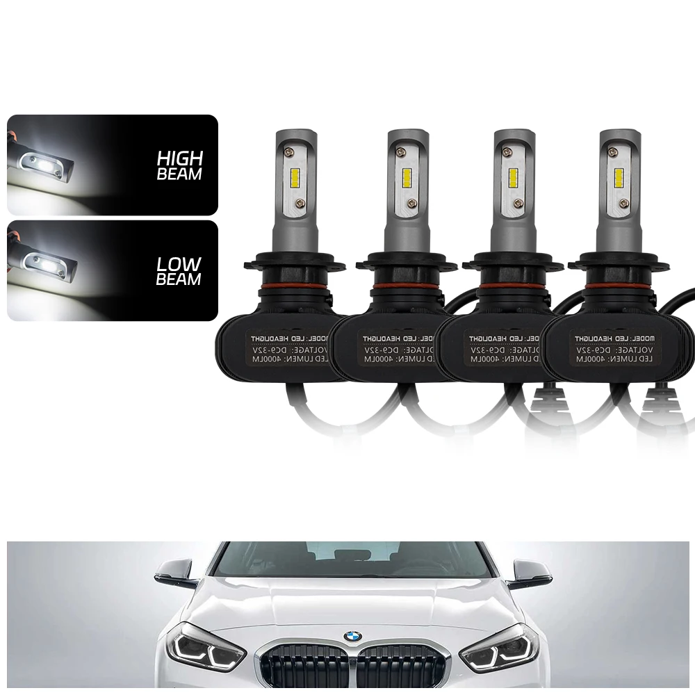 LED Headlight Bulbs upgrade Kit Bright White For BMW 1 F40-Low beam,High beam,Parking Light Car Accessories