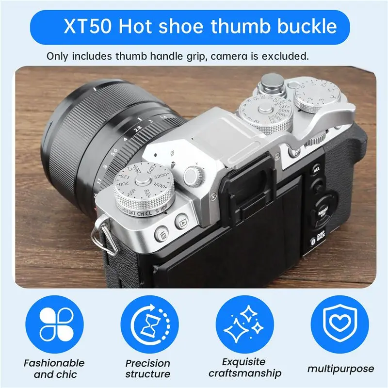 A29F-X-T50 카메라 썸 핸들 그립(콜드 슈 마운트 내장)은 후지필름 X-T50용 핫슈를 보호하고 편안한 그립을 제공합니다.