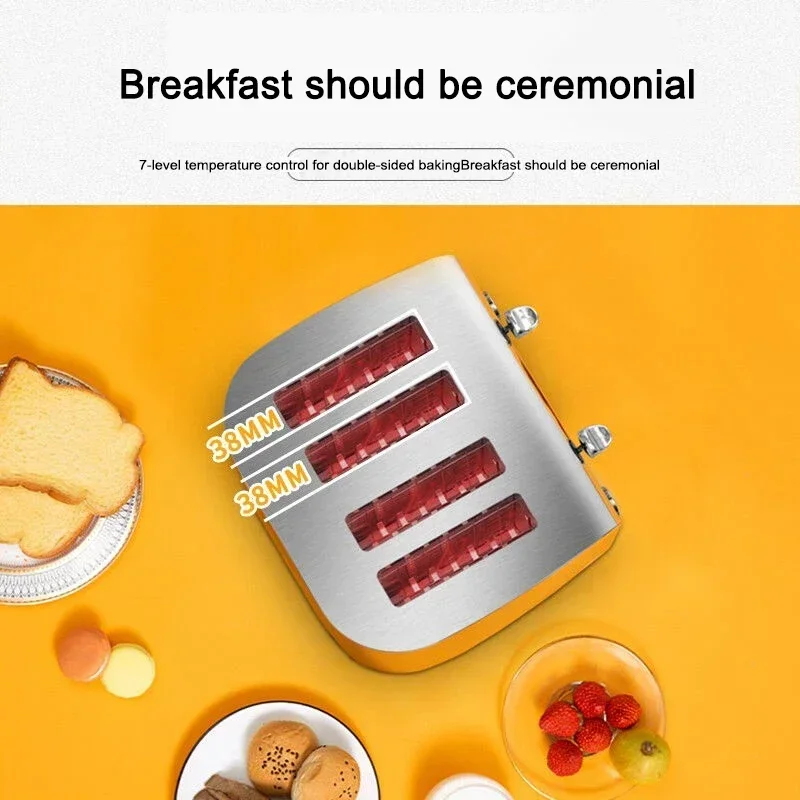 TO-40S 220V Toaster Home Fully Automatic Toaster Toast Grilled Sandwich Multifunctional Stainless Steel 4 Pieces 4