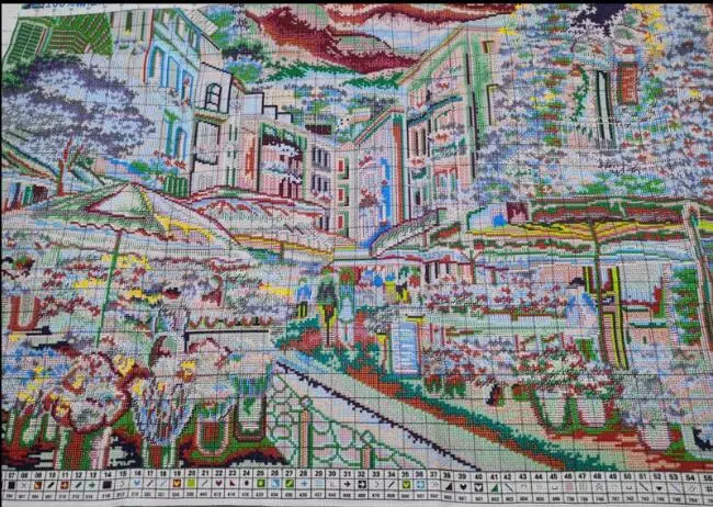 Cross Stitch Kit Flower Market Cartoon Stamped 11CT Needlework DIY Patterns Handmade Embroidery Set