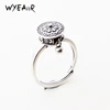 WYEAIIR 925 Sterling Silver Rotatable Vintage Thai Silver Creative Amulet Resizable Opening Ring For Women Luxury Jewelry 1