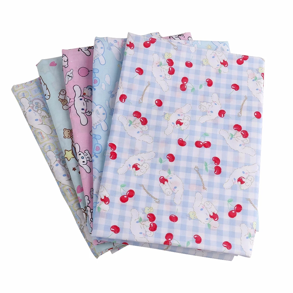 

45*140cm Japanese Anime Cinnamoroll Dog Peripherals Polyester Fabric DIY Sewing Patchwork Quilting Kids Clothes Material