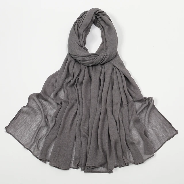Nouveau Hijab en rayonne froissé pour femmes, écharpe musulmane, châles longs, Turban islamique solide, bandeau Heascarf, bandeau Ramandan