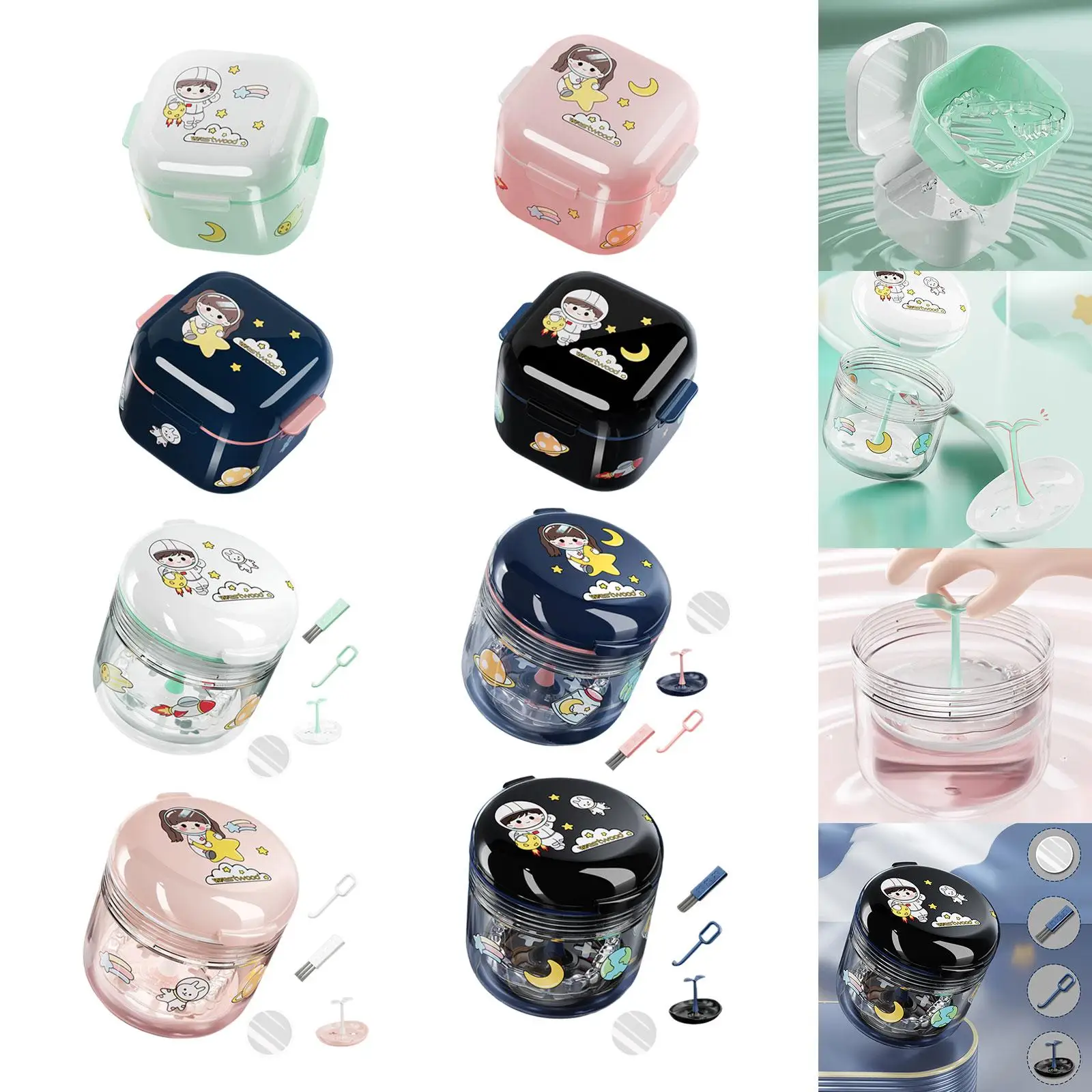 

Orthodontic Storage Box Waterproof Dustproof Durable Fake Teeth Denture Case Retainer Case Lid Large Portable Oral Care