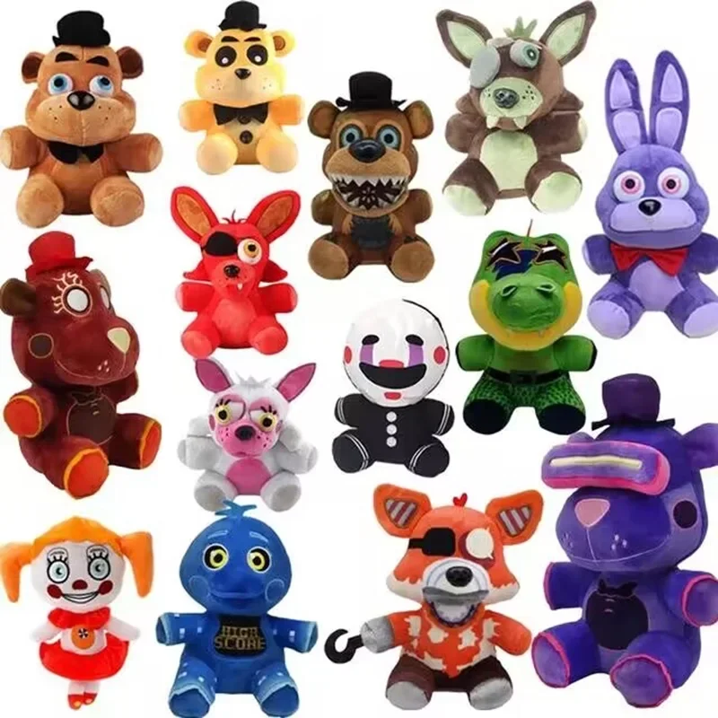 Gioco Fnaf Peluche Nightmare Freddy Bonnie Chica Peluche Ripiene 18Cm Animal Blacklight Freddy Frostbe Funtime Foxy Doll Gifts